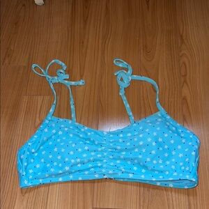 Blue Floral Bikini Top